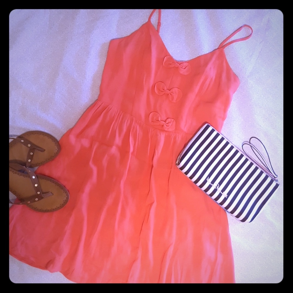 Peachy-pink summer dress, Size 10